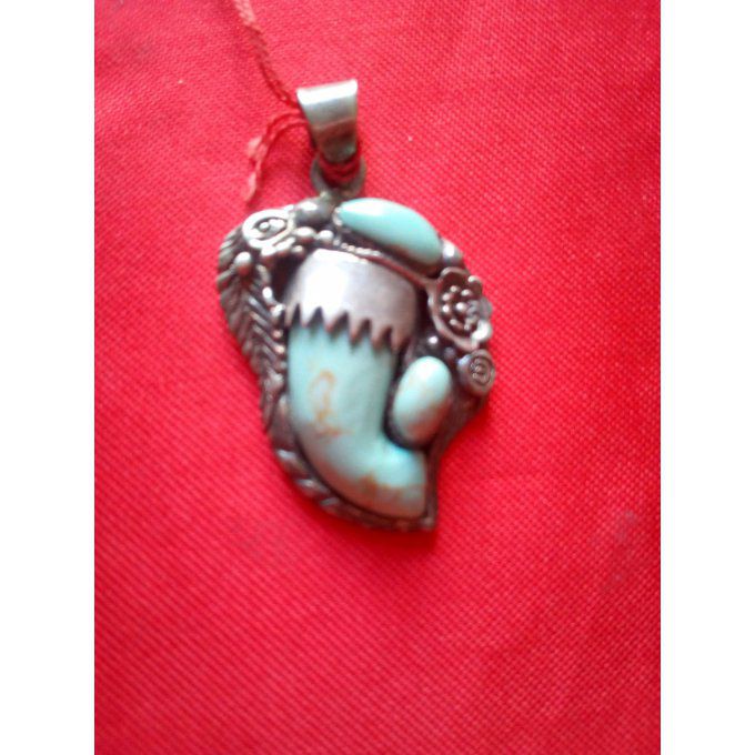 Pendentif forme patte d'ours Turquoise